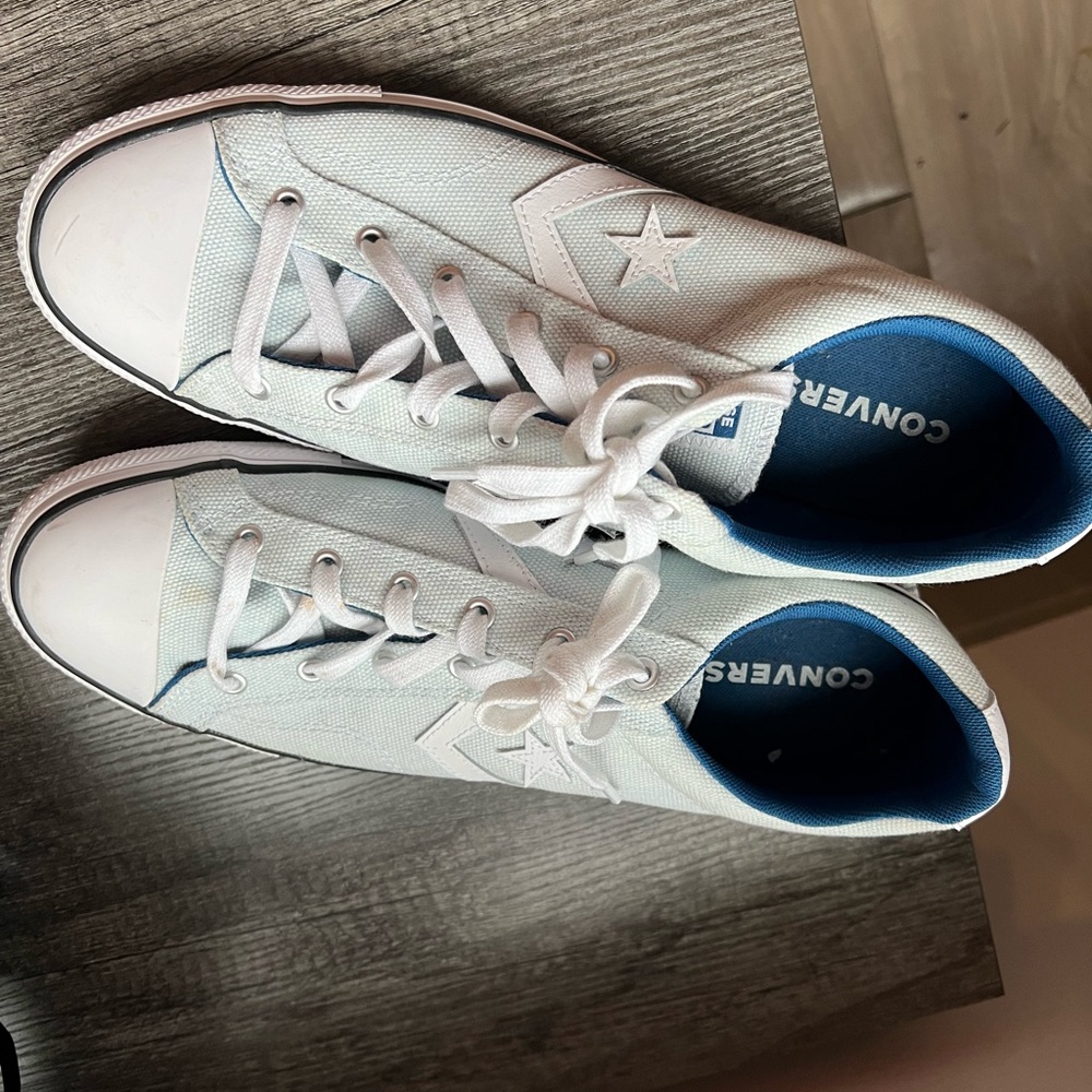 Converse Blue and Green Sneakers with Canvas Upper and Rubber Sole
